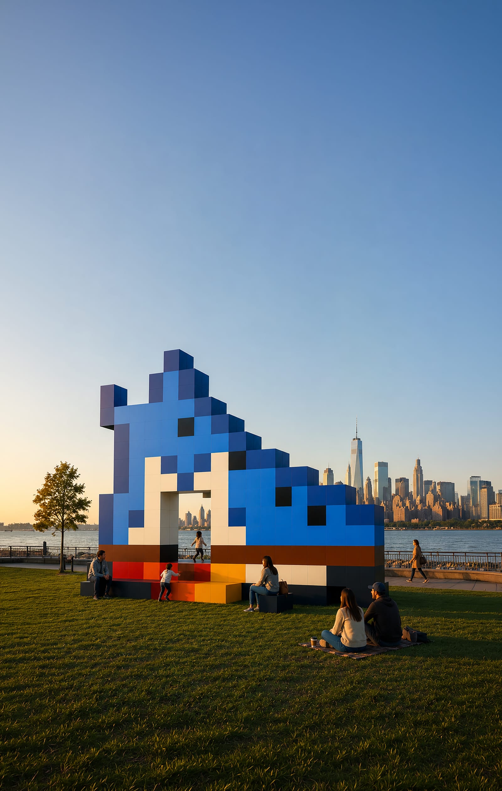 Sneaker sculpture, open sky